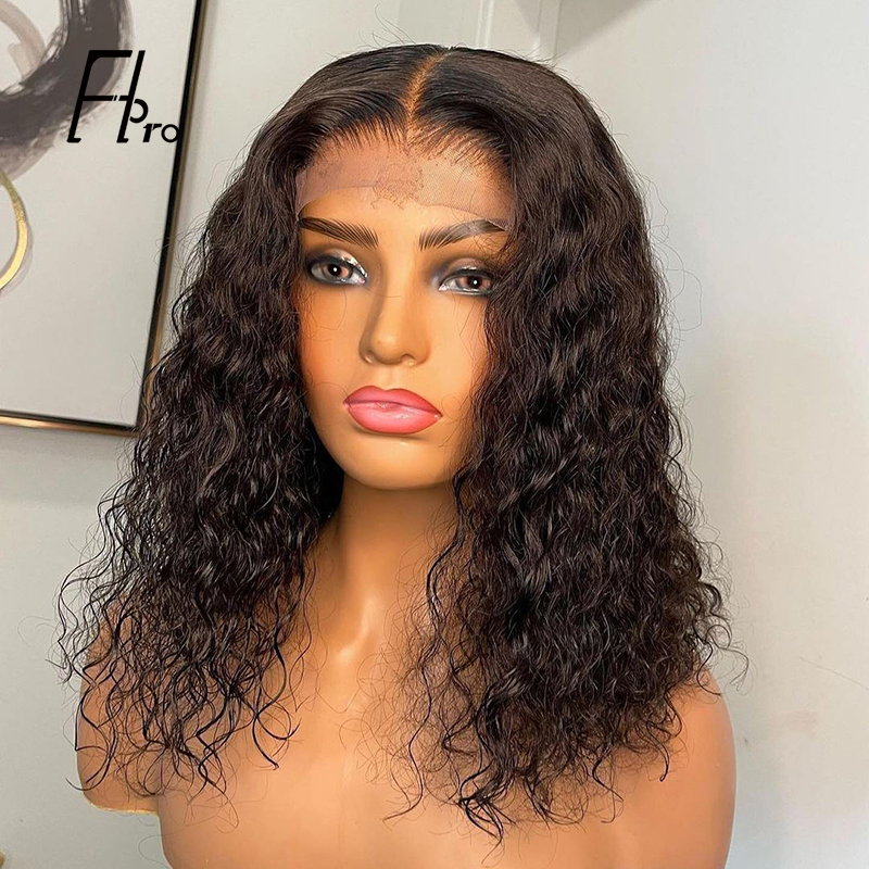 4x4 Lace Closure Wig Unit Curly Glueless Virgin Hair Natural Color